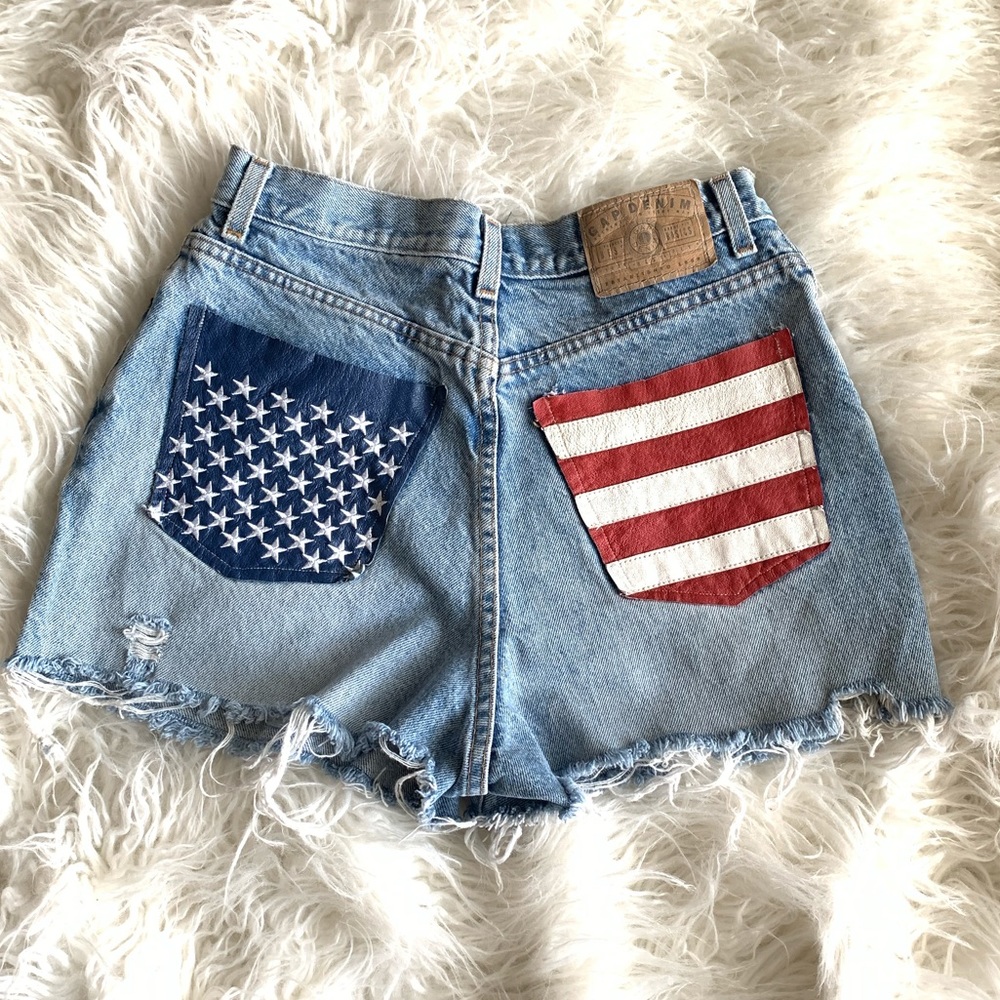 Vintage Gap American flag patriotic denim shorts